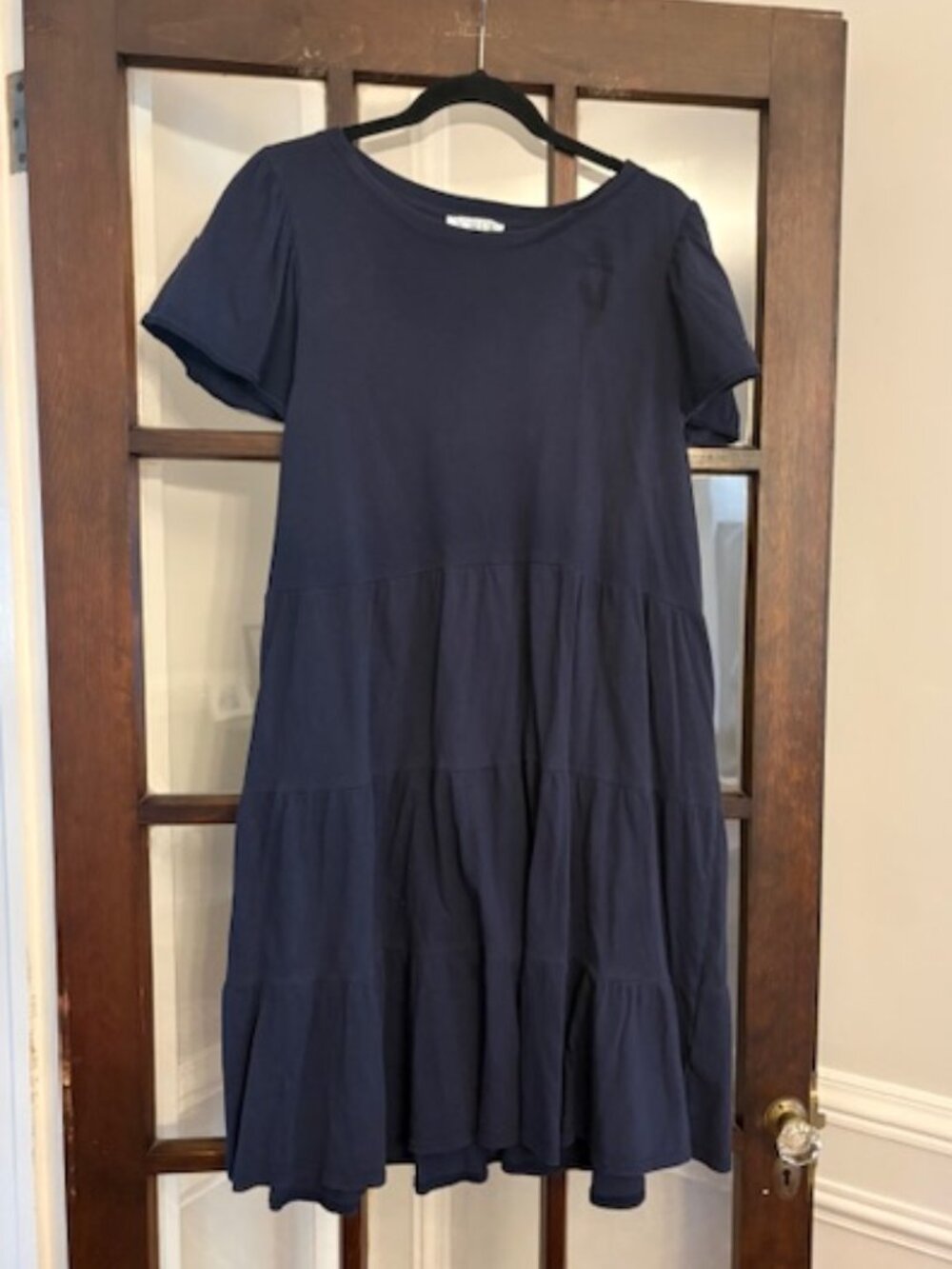 J.Crew Jersey Tiered Mini Dress in Navy Blue, Size XL
